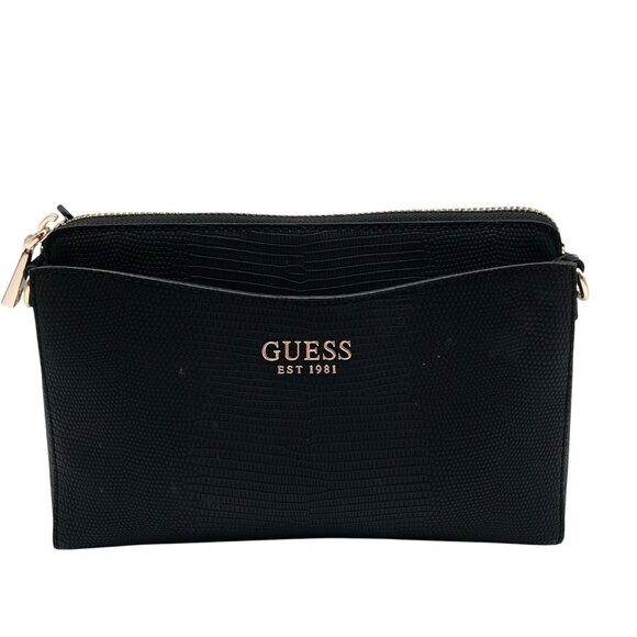Guess Black Lyndi Triple Compartment Girlfriend Crossbody - Picture 1 of 11